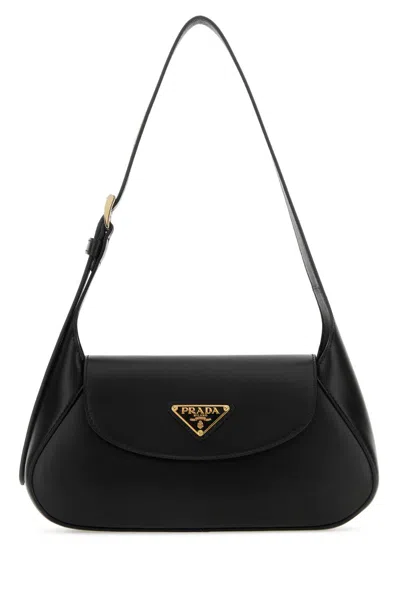 Prada Black Leather Small Shoulder Bag In Nero