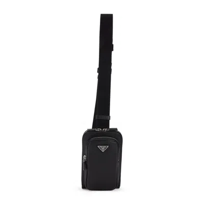 PRADA PRADA  BLACK LEATHER SMARTPHONE CASE