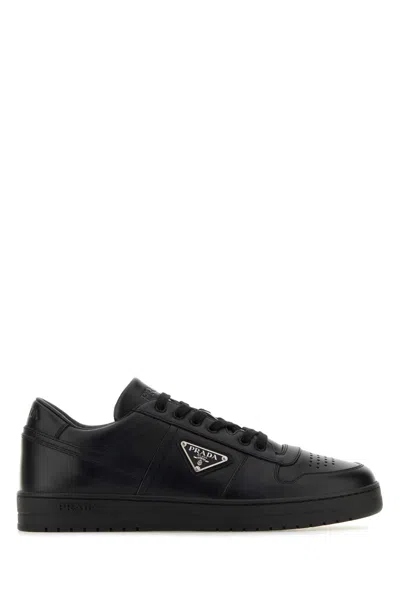 Prada Black Leather Sneakers In F0002