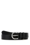 Prada Black Leather Solid Belt In Black