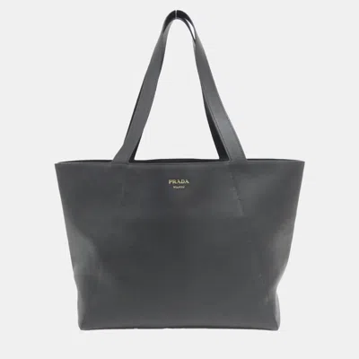 Pre-owned Prada Black Leather Tote Bag
