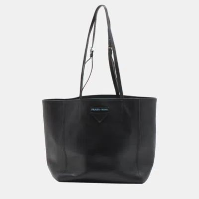 Pre-owned Prada Black Leather Tote Bag