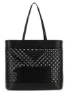 Prada Large Perforated Leather Tote Bag In Black