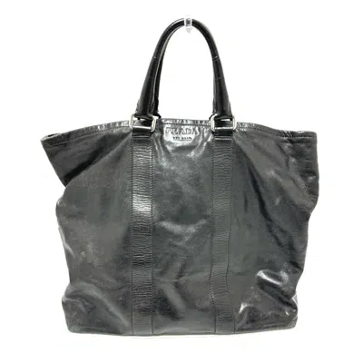 Pre-owned Prada Black Leather Tote Bag ()