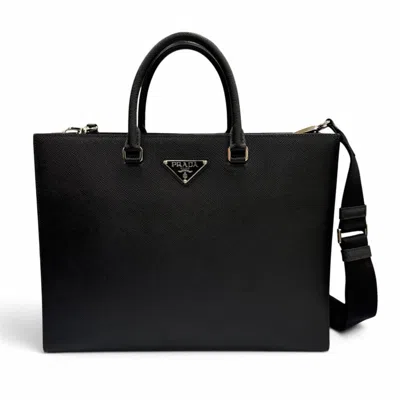Pre-owned Prada Black Leather Tote Bag ()