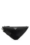 Prada Triangle Crossbody Bag In Smooth Leather In Black