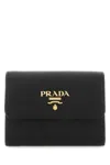 Prada Saffiano Finish Tri-fold Wallet In Black