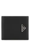 Prada Black Leather Wallet In Black