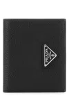 Prada Black Leather Wallet In Black