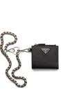 Prada Black Leather Wallet In Black