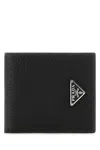 Prada Black Leather Wallet In Black