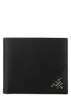 Prada Black Leather Wallet In Black