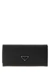 Prada Black Leather Wallet In Black