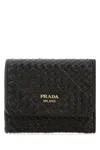 Prada Black Leather Wallet In Black