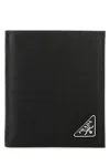 Prada Men Black Leather Wallet In Black