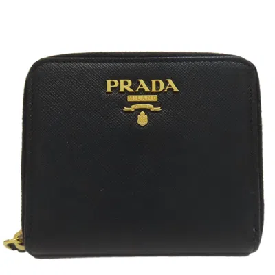 Pre-owned Prada Black Leather Wallet (bi-fold) ()