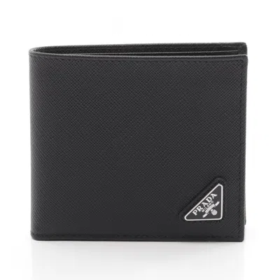 Pre-owned Prada Black Leather Wallet (bi-fold) ()