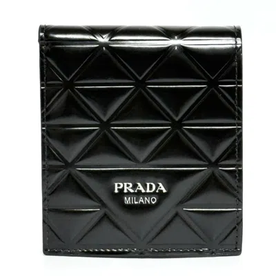 Pre-owned Prada Black Leather Wallet (bi-fold) ()