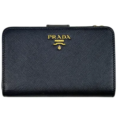 Pre-owned Prada Black Leather Wallet (bi-fold) ()