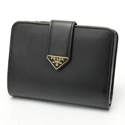Pre-owned Prada Black Leather Wallet (bi-fold) ()