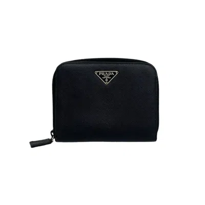 Pre-owned Prada Black Leather Wallet (bi-fold) ()