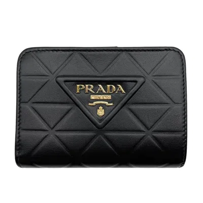 Pre-owned Prada Black Leather Wallet (bi-fold) ()