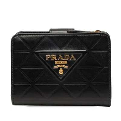 Pre-owned Prada Black Leather Wallet (bi-fold) ()