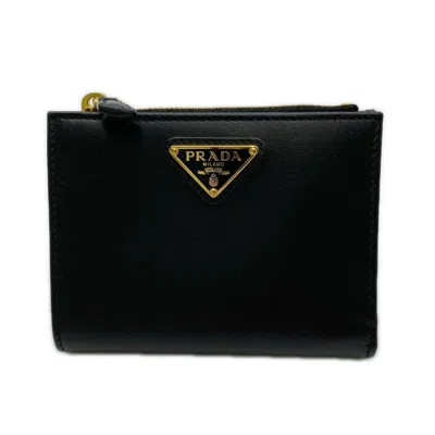 Pre-owned Prada Black Leather Wallet (bi-fold) ()