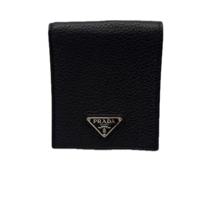 Pre-owned Prada Black Leather Wallet (bi-fold) ()
