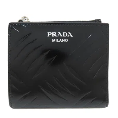 Pre-owned Prada Black Leather Wallet (bi-fold) ()