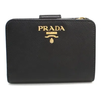 Pre-owned Prada Black Leather Wallet (bi-fold) ()
