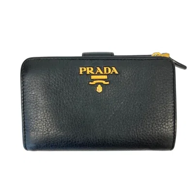 Pre-owned Prada Black Leather Wallet (bi-fold) ()