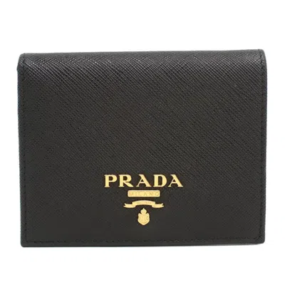 Pre-owned Prada Black Leather Wallet (bi-fold) ()