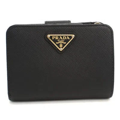 Pre-owned Prada Black Leather Wallet (bi-fold) ()