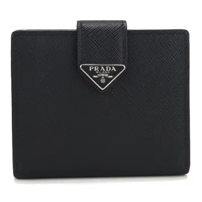 Pre-owned Prada Black Leather Wallet (bi-fold) ()