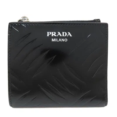 Pre-owned Prada Black Leather Wallet (bi-fold) ()