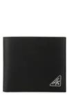 Prada Triangle Logo Saffiano Leather Wallet In F0002