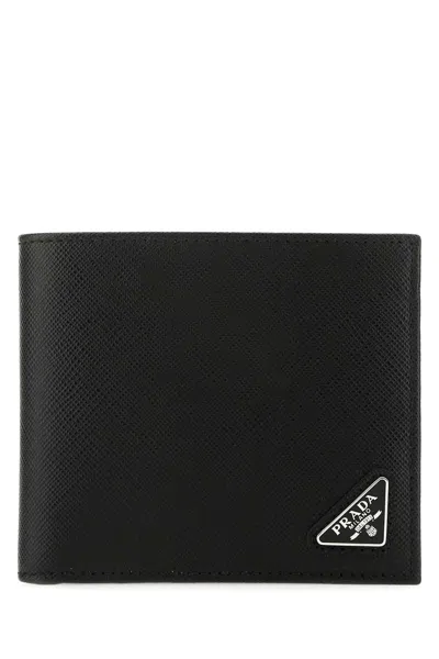 Prada Black Leather Wallet In F0002