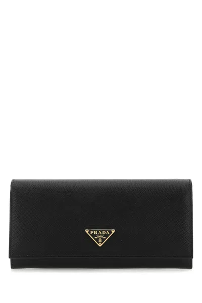 Prada Black Saffiano Key Ring With Logo Women