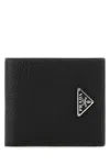 Prada Logo Leather Wallet Wallets And Card Holders Black In Black