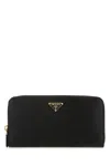 Prada Triangle Logo Continental Wallet In Black