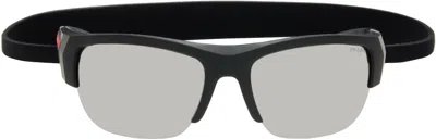 Prada Black Linea Rossa Sunglasses In 1bo05a