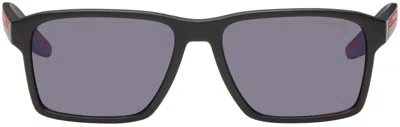 Prada Black Linea Rossa Sunglasses In 1bo10a