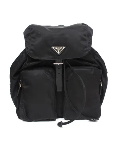 Prada Black Logo Backpack