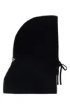 Prada Wool Blend Ribbed Balaclava Accessory In Black
