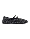 Prada Black Logo Ballet Flats In Black