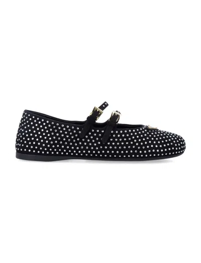 Prada Black Logo Ballet Flats