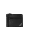 Prada Triangle Logo Saffiano Leather Zip Cardholder