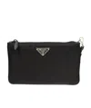 Prada Black Logo Clutch In Black