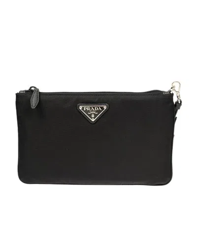 Prada Black Logo Clutch